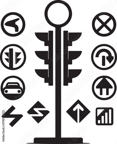 Medical Icons Set – Healthcare Equipment, First Aid, and Hospital Tools in Black Silhouette