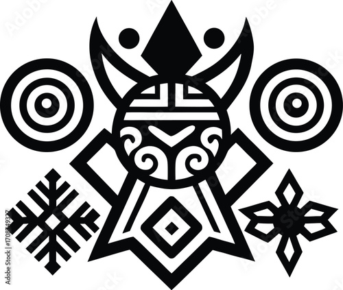 Ancient tribal symbols and ethnic patterns vector bundle scalable eps illustration