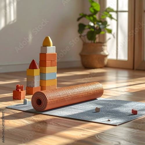 Yoga mat with toys
