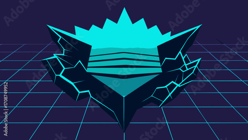 A colorful origami crane logo design featuring a vector illustration of the symbolic bird flying over water in Japan