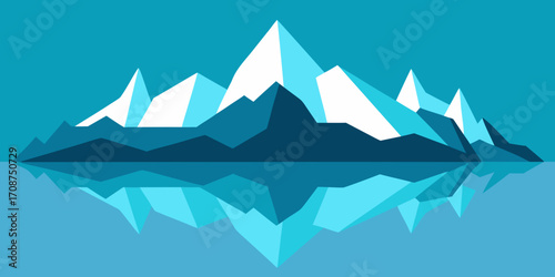 Dreamlike paper cut mountain reflections artwork