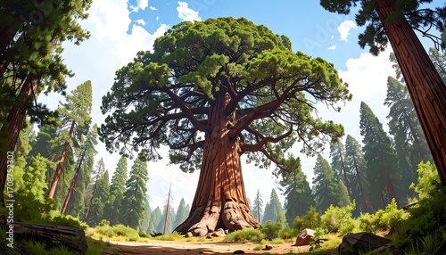 Giant sequoia in a forest