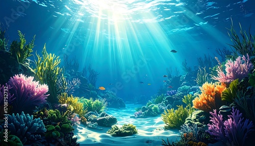 Fototapeta Naklejka Na Ścianę i Meble -  Underwater coral reef scene (1)