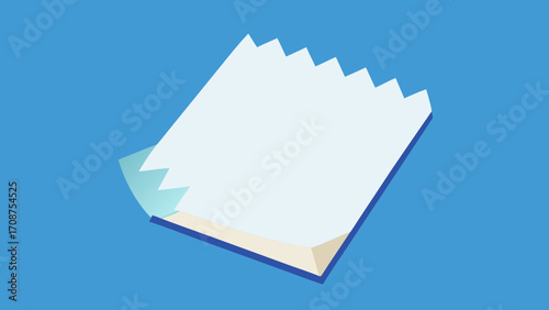 Vector illustration of a blank yellow sticky note on a blue book