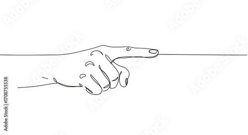 Hand pointing continuous line drawing