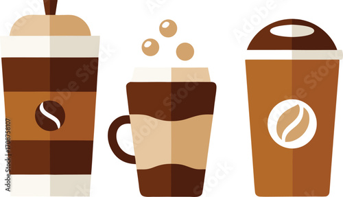 Vector illustration of a delicious coffee drinks collection for your designs