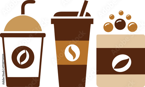 Collection of scalable vector coffee drinks illustrations for your designs
