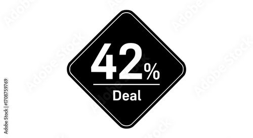 special offer presenting a 42% deal, The image conveys an offer for those looking for a deal or sale. vector illustration
