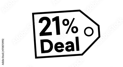 a 21% Deal tag. vector illustration