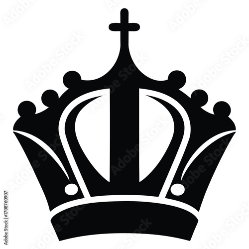 golden imperial crown   ornate gold with cross vec