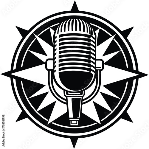 studio condenser mic vector icon