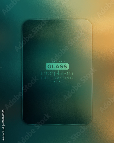 vintage grainy glass morphism textured gradient dark green background