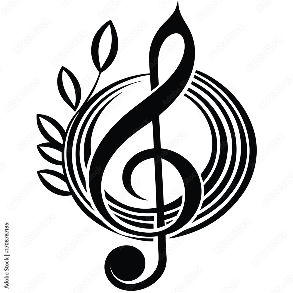 Fototapeta premium treble clef vector icon
