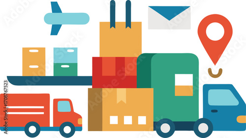 Delivery and logistics collection vector illustration scalable graphics for shipping and supply chain
