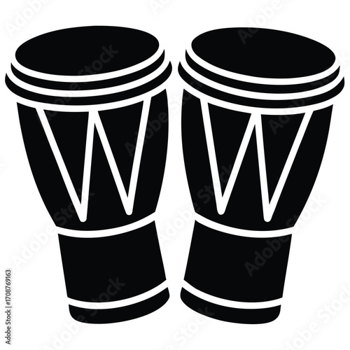 bongo drums vector icon