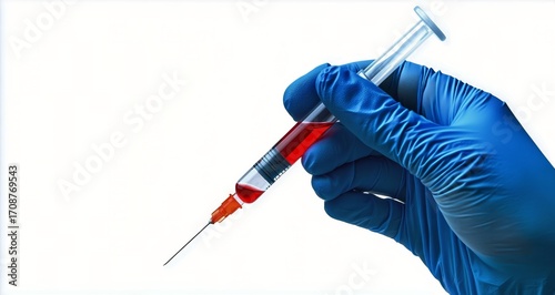 Laboratory Technician Holds a Blood Sample in a Test Tube During Medical Anal...