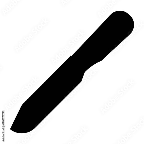 Vector graphic of a black butter knife illustration for culinary designs and kitchen projects