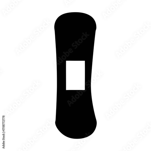 Isolated black bandage plaster for wound care and first aid treatment medical supply healthcare