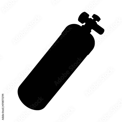 Oxygen tank silhouette vector illustration for medical gas industrial and welding needs design