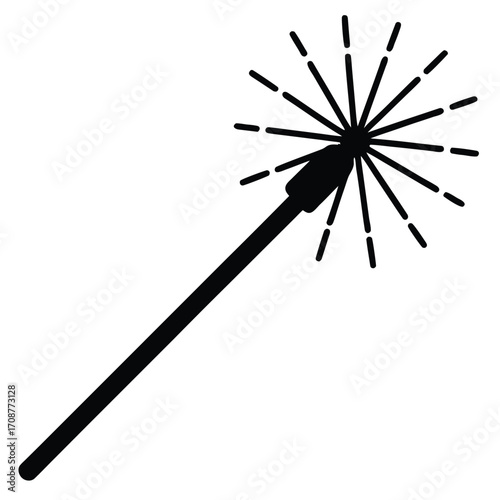 sparkler stick vector icon