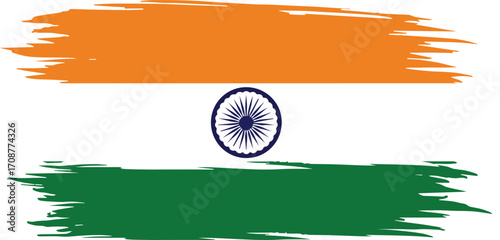 Indian Tricolor Flag Brush Stroke Illustration National Pride Republic Day Independence Day Celebrations Patriotic