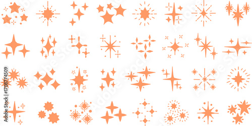 set of sparkling star illustration