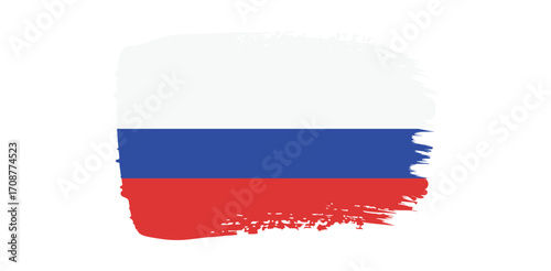 Russia Flag Art Grunge Brush Stroke Vector Illustration National Symbol Patriotism Independence Freedom Graphic Design