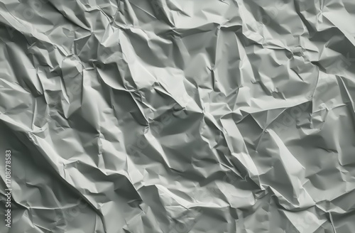Crumpled Paper Texture Shows Waves and Creases in a Soft Light Setting for De...