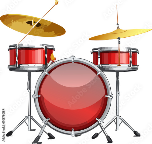 drum kit isolated on white
