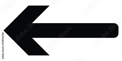 Black long isolated vector arrow icon on white background. Simple pointing illustration arrows on white page. Graphical long line arrow icon set on isolated page. EPS 10. 