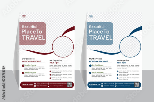 Travel poster or flyer template design . 