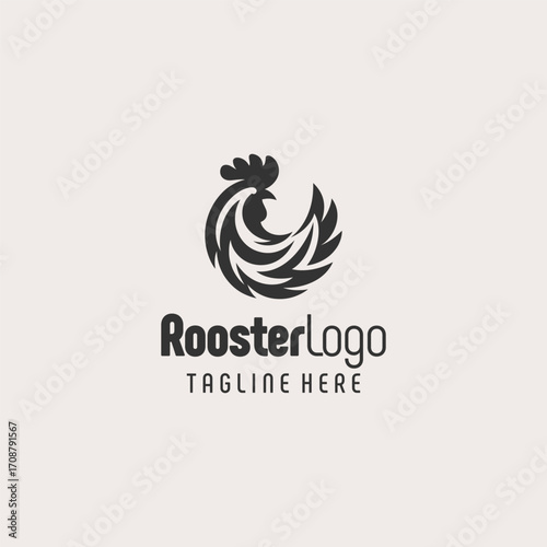 Original Rooster Silhouette Logo Icon