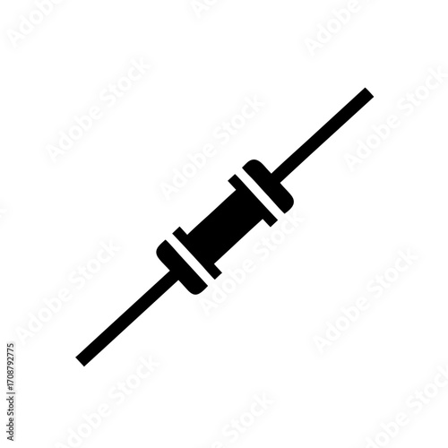 A black white illustration of a resistor, an electronic component that resists the flow of electric current