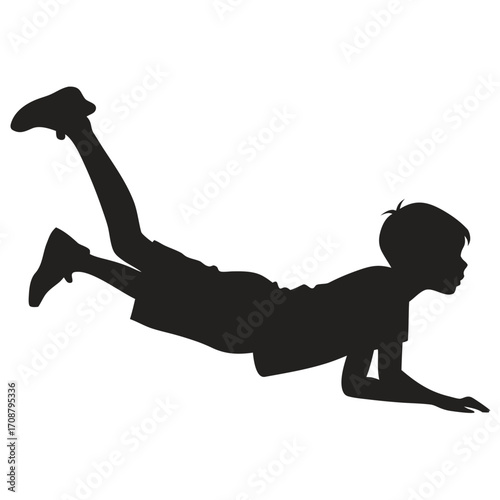 Boy lying on stomach