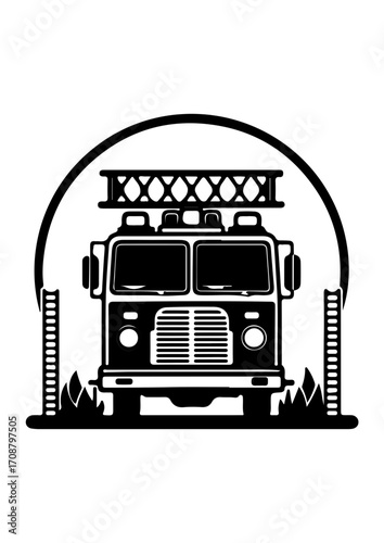Fire Truck Icon / Fire Engine Silhouette