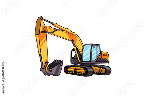 bulldozer excavator isolated
