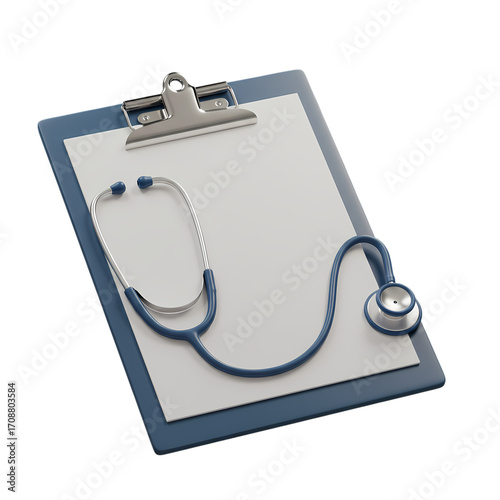 Medical Clipboard: Stethoscope & Patient Records