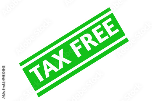 Tax free green grunge rubber seal stamp. Tax free design vector. 
