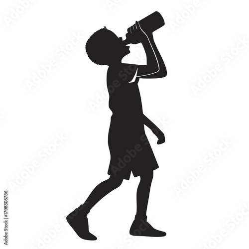 Child drinking from clay pot