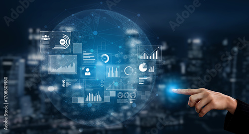 Cuadro en lienzo Data insights, charts, and analytics help visualize performance