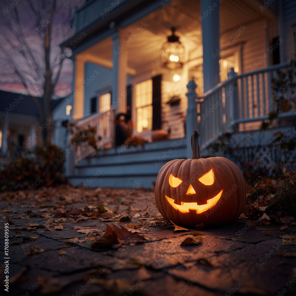 Fototapeta premium halloween pumpkin lantern