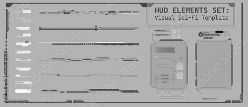 Detailed set of HUD elements showcasing a variety of digital interface designs. Suitable for game developers, multimedia artists, and visual designers looking for inspiration or templates.