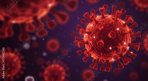 Coronavirus Cell Structure Microscopic View of Viral Particles and Contagious Infection