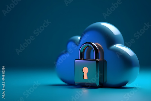 Cloud Security Protecting Data in the Digital Realm, Padlock Symbolizing Data Protection