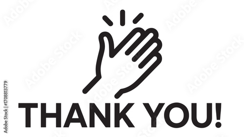 Vector art of thank you gesture with clapping hands and text