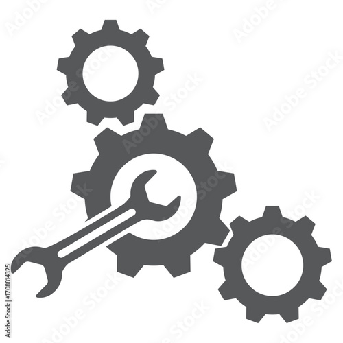 Wrench icon collection, tool and repair, spanner vector icon set, vector graphics, editable stroke outline sign, eps 10
