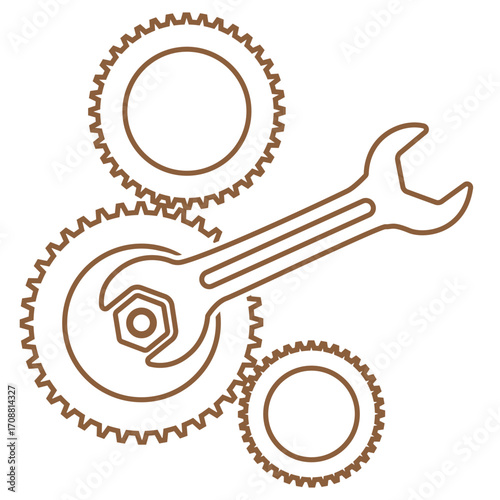Wrench icon collection, tool and repair, spanner vector icon set, vector graphics, editable stroke outline sign, eps 10