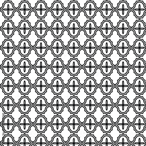 Seamless Black and White Geometric Pattern. Modern Abstract Repeating Vector Background.
