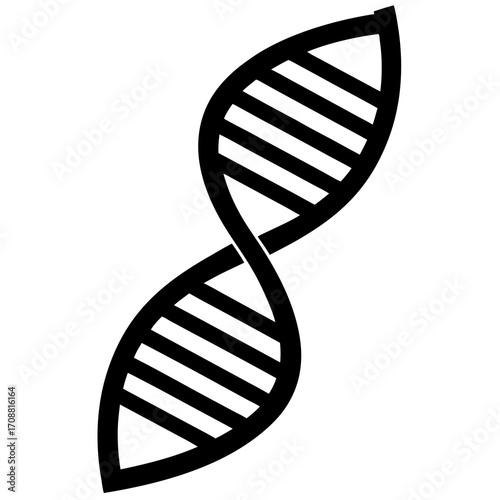 Simple black helix icon representing the dna double helix structure on a white background