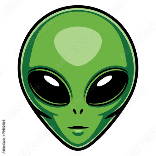 Cute alien avatar isolated in vector illustration style, ideal for cartoons, extraterrestrial creatures, space themes, sci fi visuals, and playful character graphics